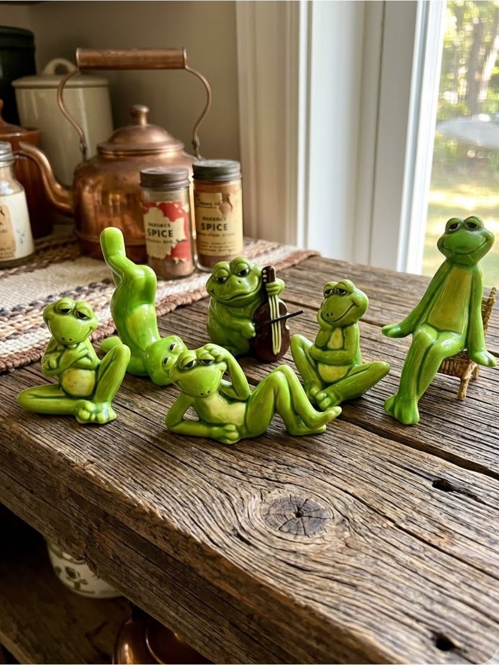 Vintage 80’s Norcrest Frogs Figurine Decor. Goofy. Collectible.